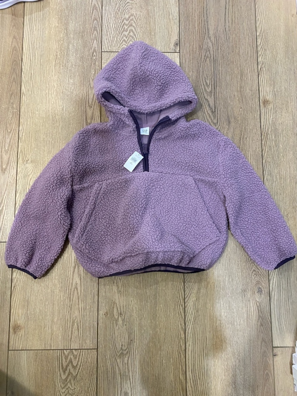 GAP Lilac Sherpa Half-Zip Hoodie for Kids